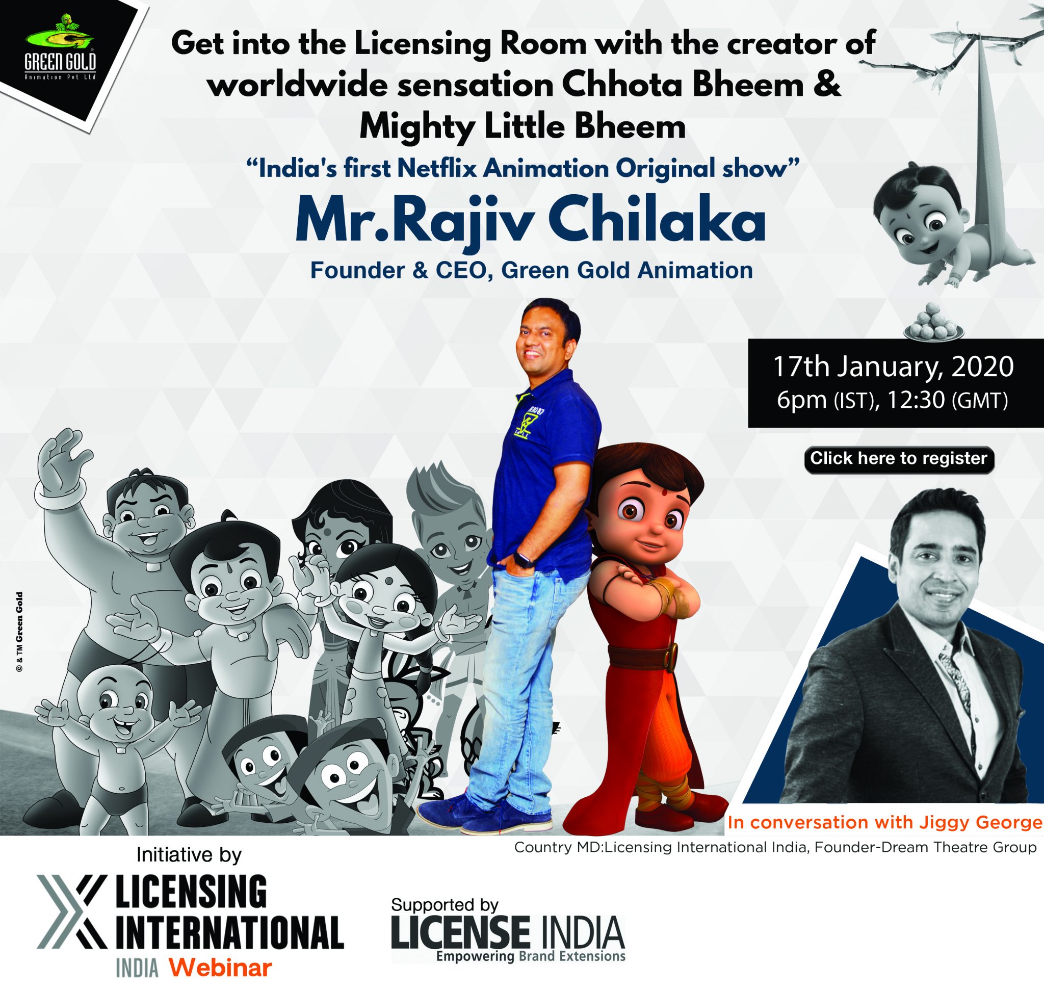Friday 17th Jan. Chhota Bheem's creator Rajiv Chilaka will be in  conversation LIVE, don't miss it! - Licensing International