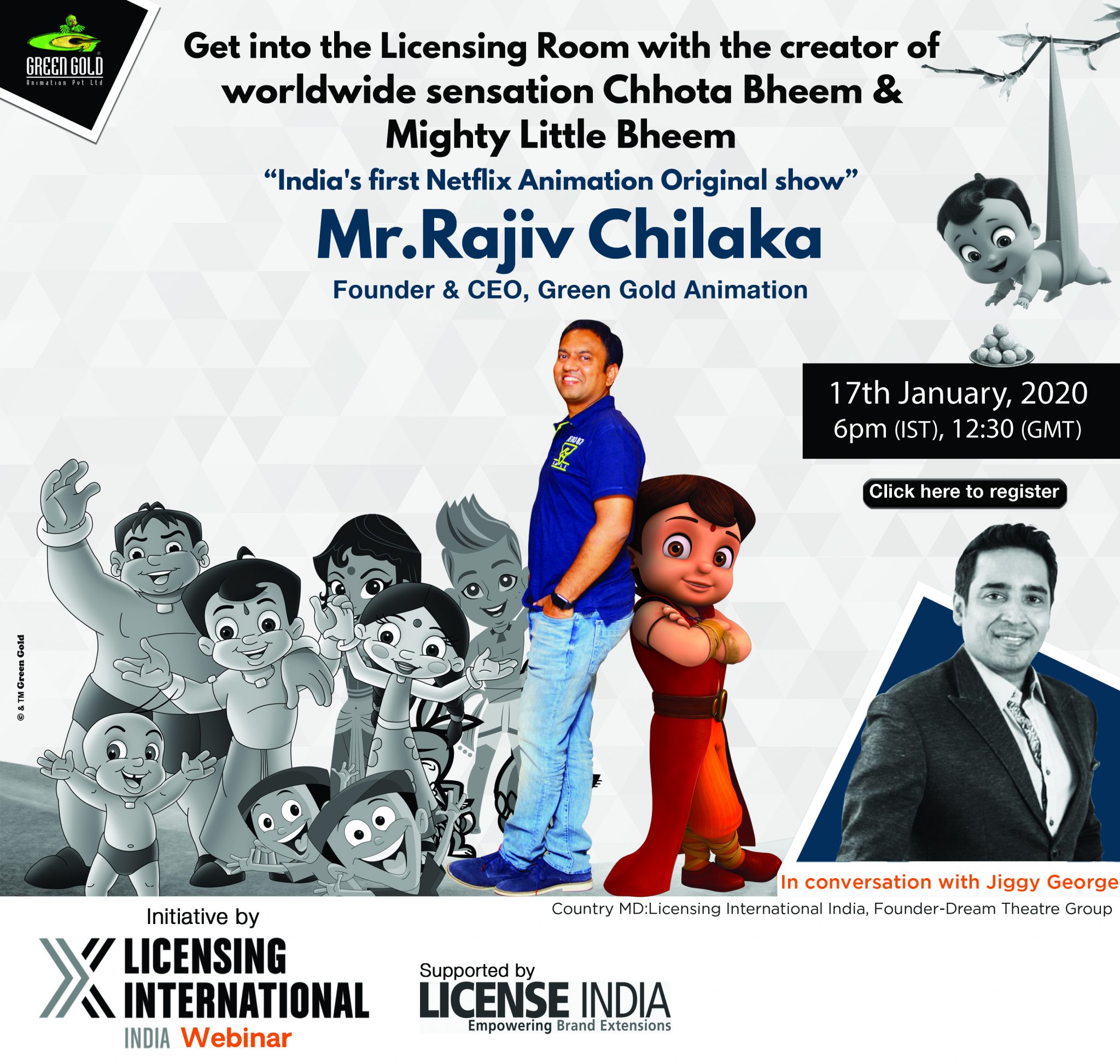 Friday 17th Jan. Chhota Bheem’s creator Rajiv Chilaka will be in conversation LIVE, don’t miss it! image