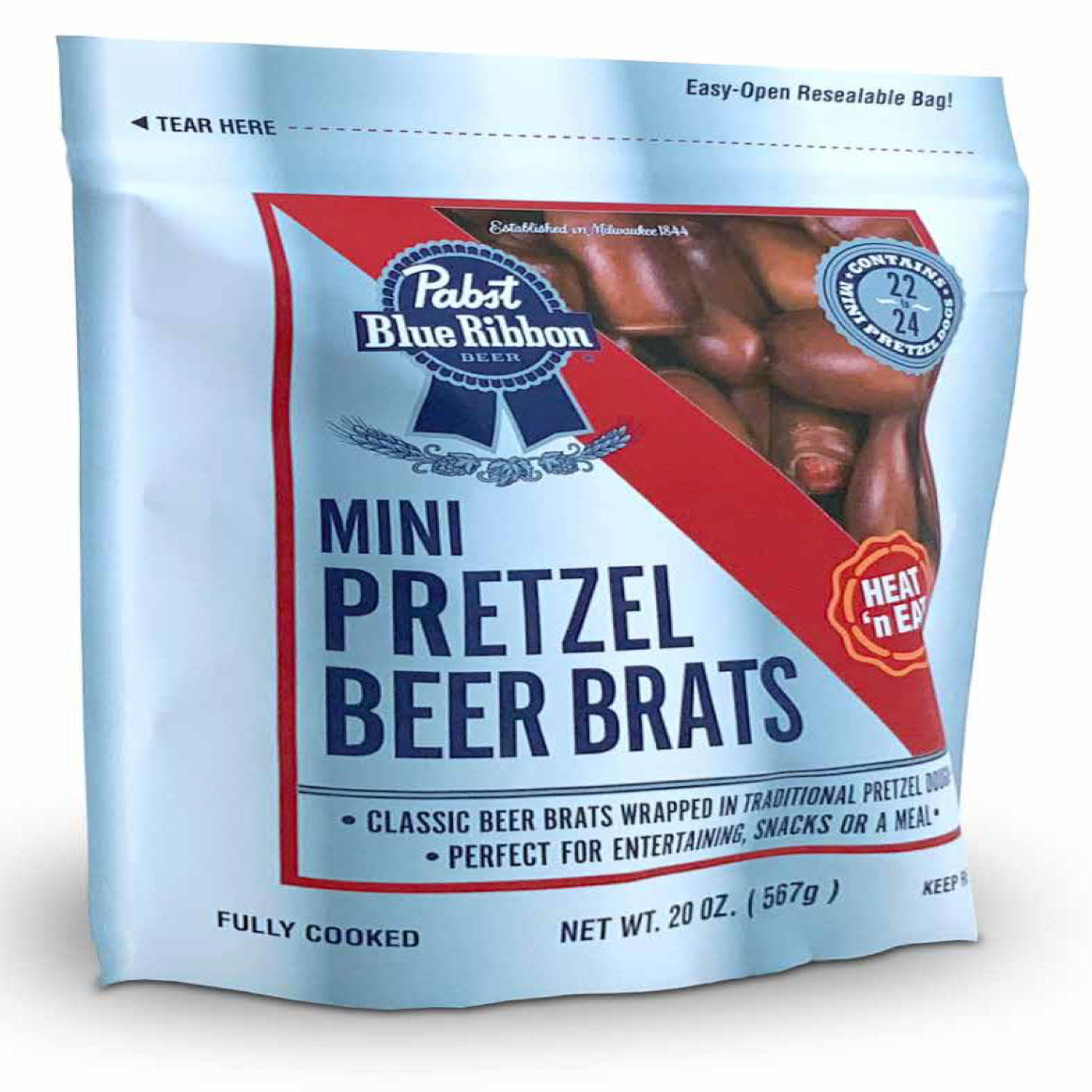 Distinctive Foods Launches Pabst Blue Ribbon Mini Pretzel Beer Brats image