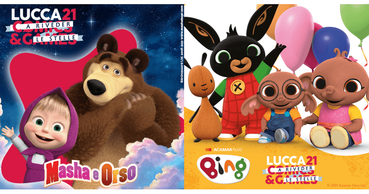Bing and Masha and the Bear for the first time attending Lucca Comics &  Games 2021 - Licensing International
