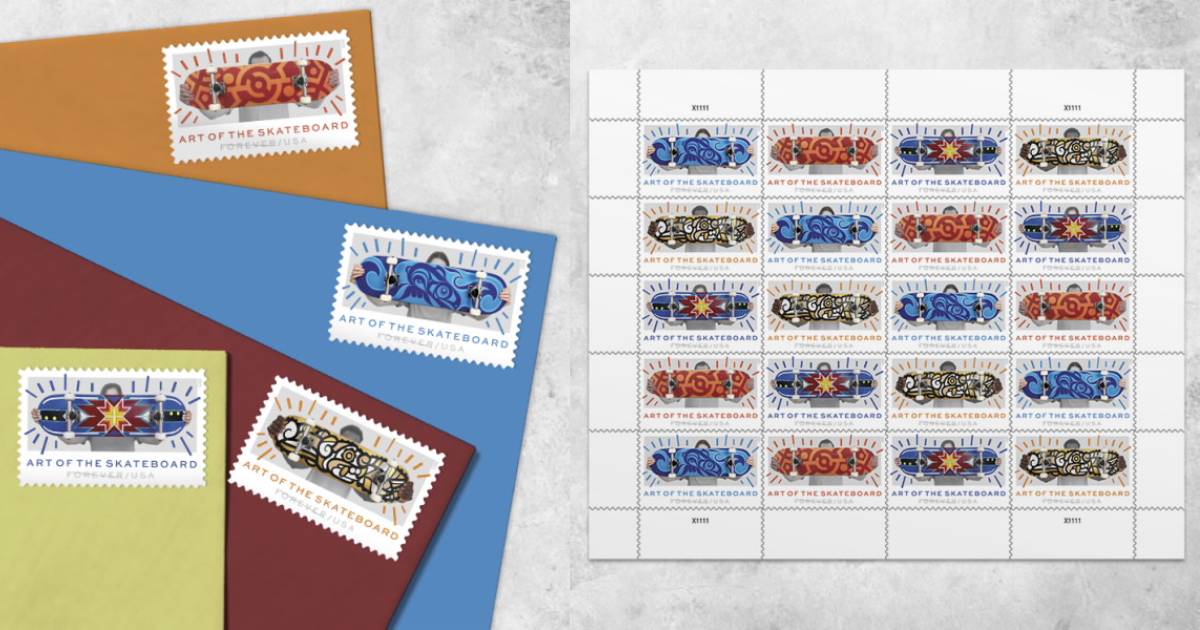 USPS Releases Art of the Skateboard Stamp image