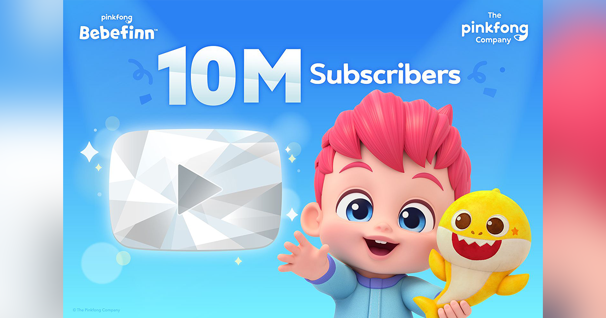 Pinkfong’s Bebefinn Surpasses 10 Million YouTube Subscribers, Setting New Company Record image