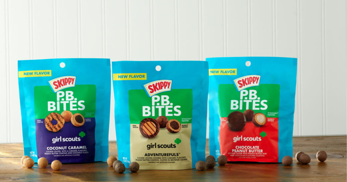 Makers of SKIPPY® Peanut Butter Unveil Girl Scout Cookie  Inspired P.B. Bites, Combining Two Iconic Brands Within a Single Bite image