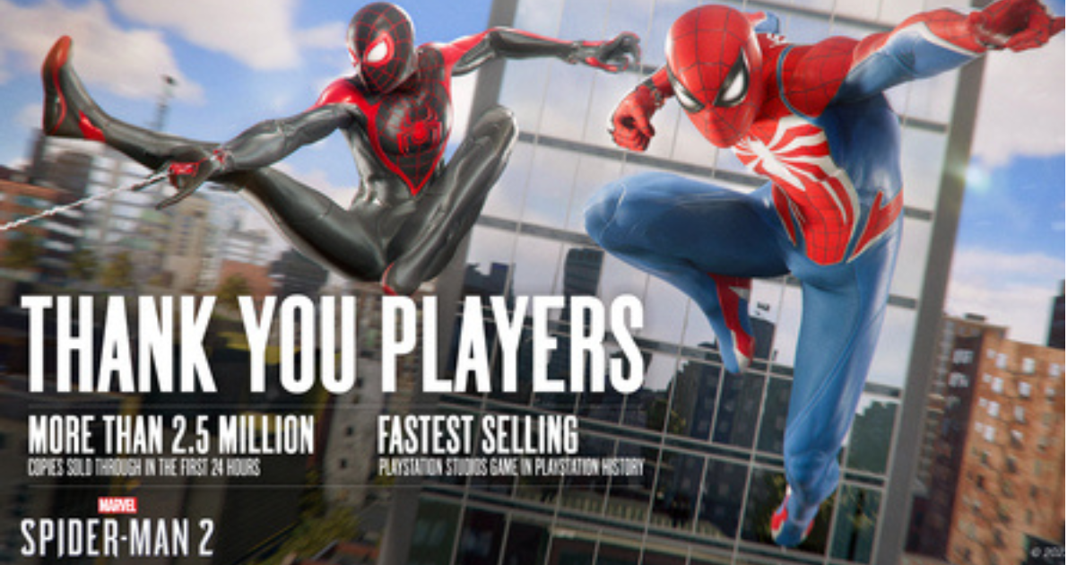 Marvel’s Spider-Man 2 Breaks Sales Records to Become Fastest-selling PlayStation Studios Game in PlayStation History image