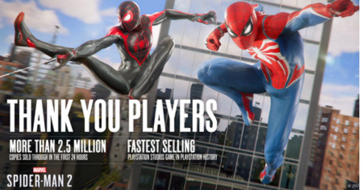 Marvel's Spider-Man 2 Breaks Sales Records to Become Fastest-selling  PlayStation Studios Game in PlayStation History - Sony Interactive  Entertainment