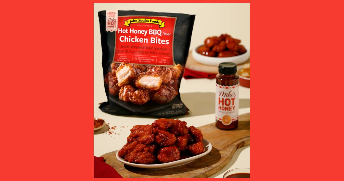 John Soules Foods Partners with Mike’s Hot Honey for New Hot Honey BBQ Chicken Bites image