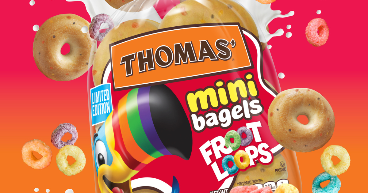 Thomas’ and WK Kellogg Co Announce New Collaboration with Launch of Froot Loops Mini Bagels image