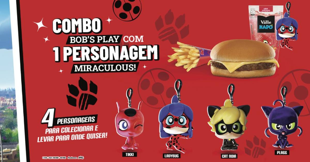 Brazil’s Bob’s Brings Miraculous Corp’s  Miraculous™ – The Adventures of Ladybug and Cat Noir to its Restaurants to Celebrate Children’s Month image