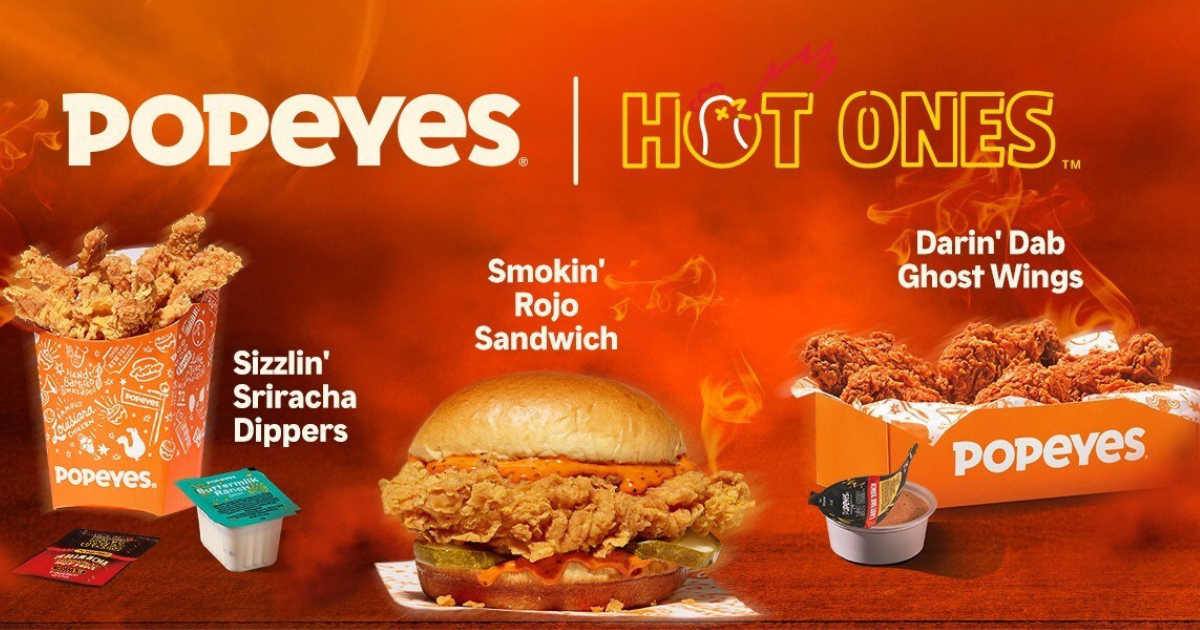Popeyes and Hot Ones Team Up for a Limited-Time Menu Packed with Fiery Levels of Flavor image