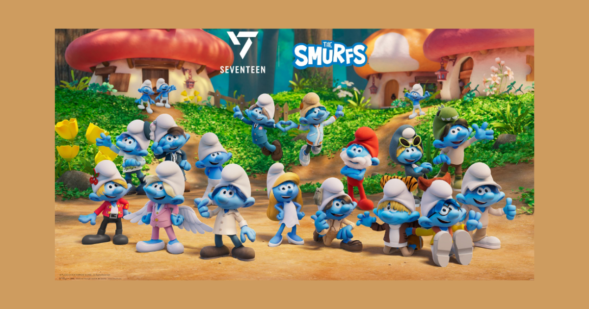 Seventeen & the Smurfs Are Teaming Up in a New Smurfy Version of the Music Video for Seventeen’s Global Hit Song “God of Music” image