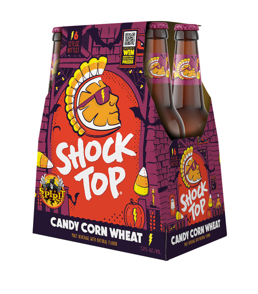 Shock Top Limited-Edition Candy Corn Wheat Ale Craft Beer and Spirit Halloween-Exclusive Wedgehead Costume Launches image